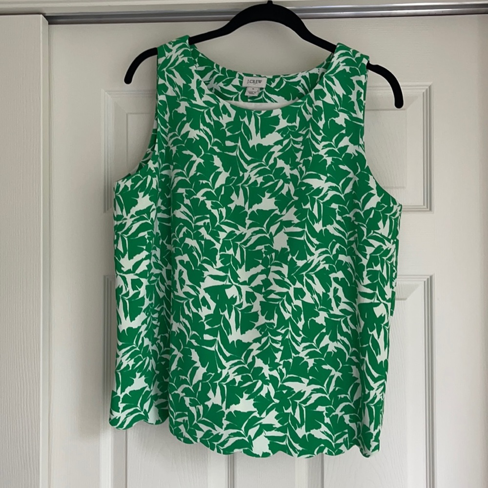 JCrew Scalloped Tulip Back Sleeveless Top